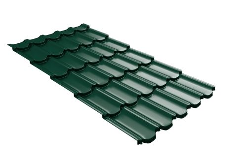 Металлочерепица Kvinta plus c 3D резом 0,5 PurLite Мatt RAL 6005 зеленый мох