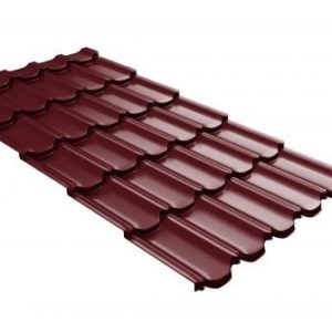 Металлочерепица Kvinta plus c 3D резом 0,5 RAL 3005 красное вино