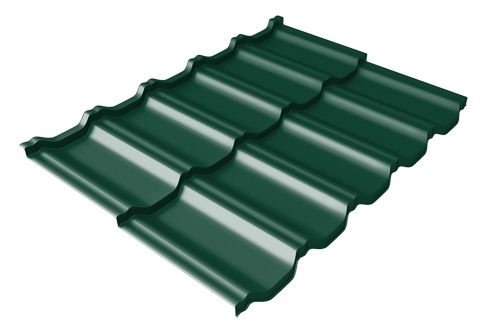 Металлочерепица модульная Kvinta plus Uno c 3D резом 0,45 RAL 6005 зеленый мох