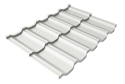 Металлочерепица модульная Kvinta plus Uno c 3D резом 0,45 RAL 9003 сигнальный белый