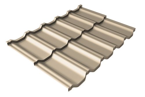 Металлочерепица модульная Kvinta plus Uno c 3D резом 0,5 RAL 1015 светлая слоновая кость