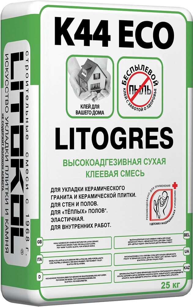 Усиленная клеевая смесь Litokol Litogres K44 ECO 25 кг